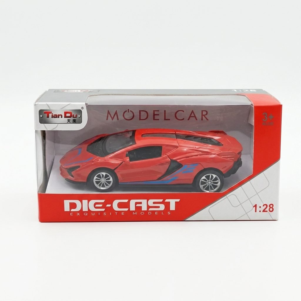 red 1:28 pull-back die-cast model car review