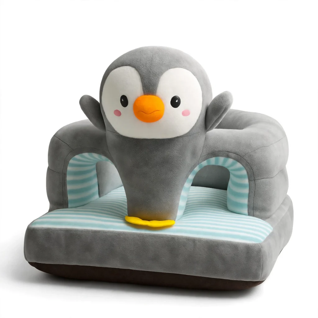 penguin baby floor support seat front view