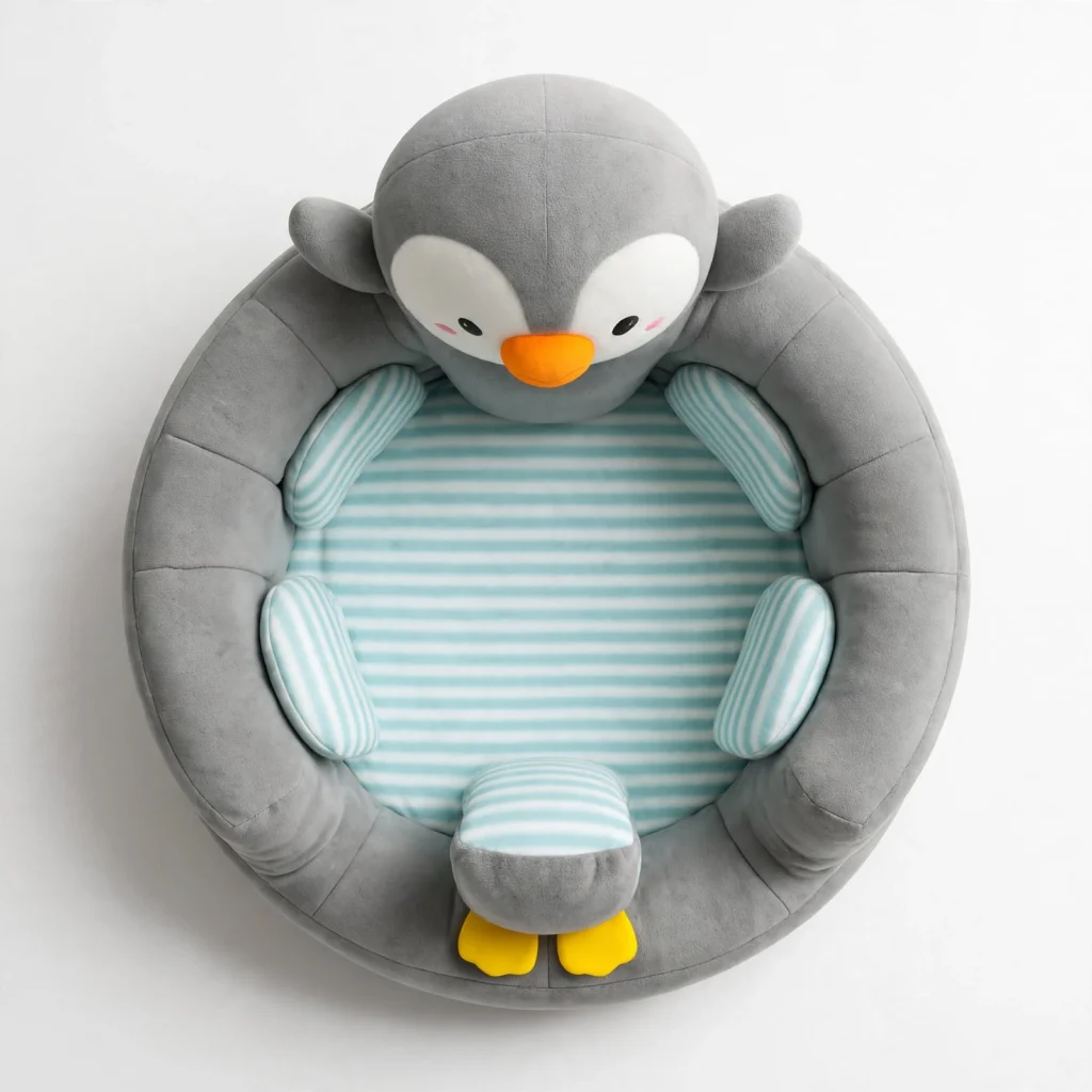 penguin baby floor support seat top view 360 support
