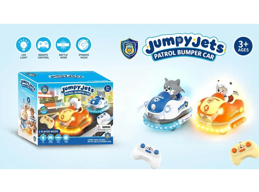 jumpyjets patrol remote control bumper car for kids box