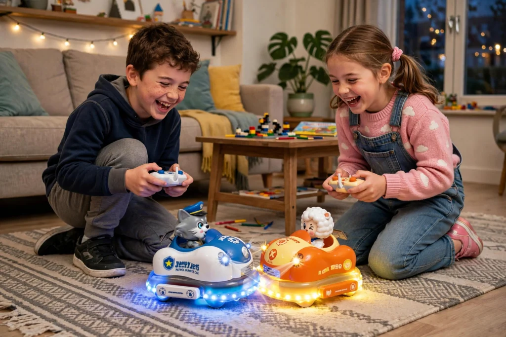 kids playing remote control bumper car for kids