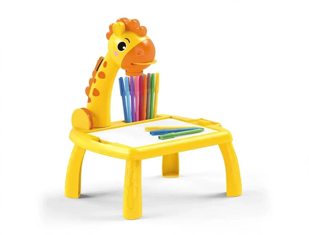 giraffe projection drawing table for kids yellow