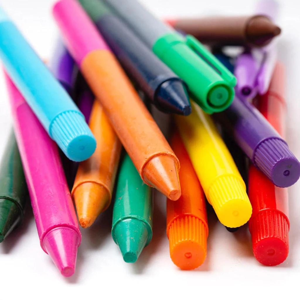 Colorful pencils crayons markers and paints in 180-piece kids art set