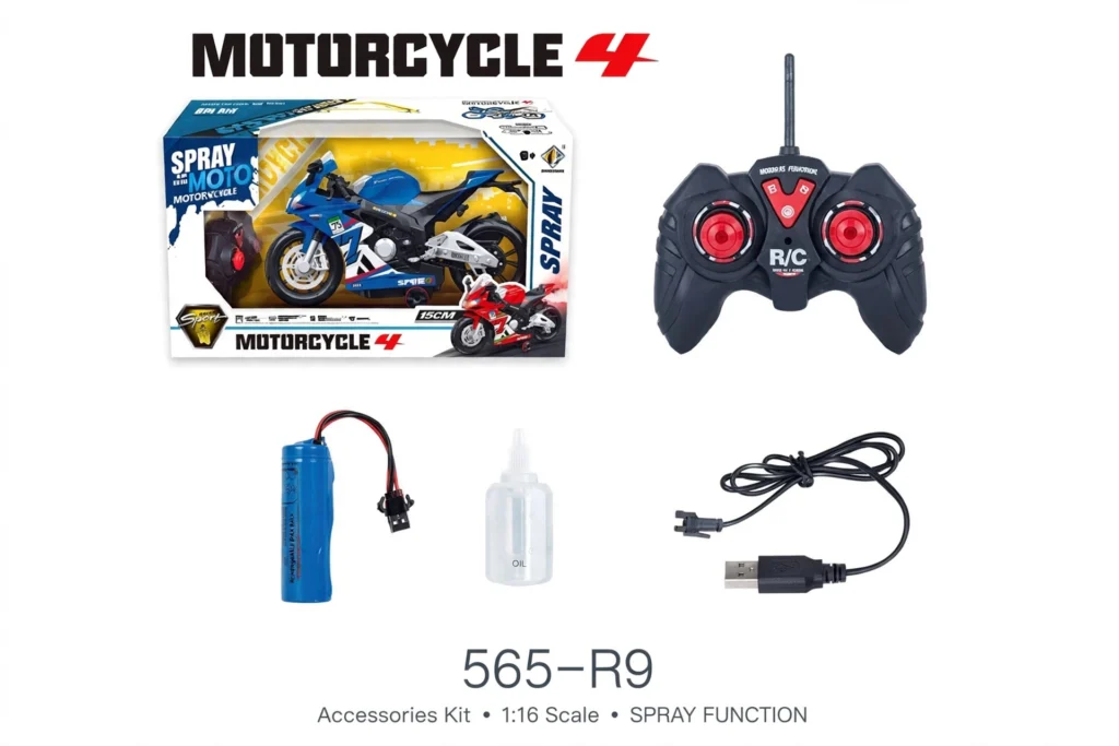 rc spray motorcycle with smoke 565-R9 accessories kit